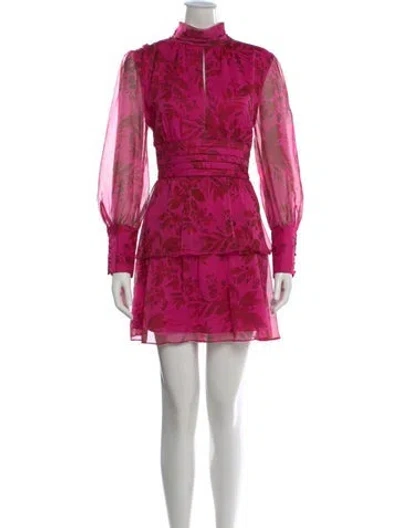 Pre-owned Amanda Uprichard Floral Print Mini Dress In Pink