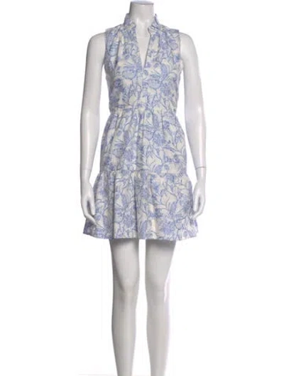 Pre-owned Amanda Uprichard Floral Print Mini Dress In White