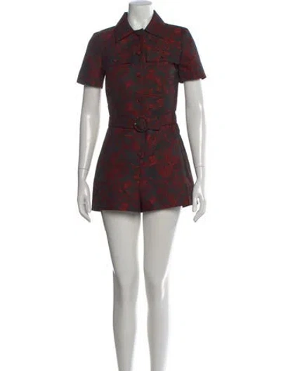 Pre-owned Amanda Uprichard Floral Print Romper In Multi
