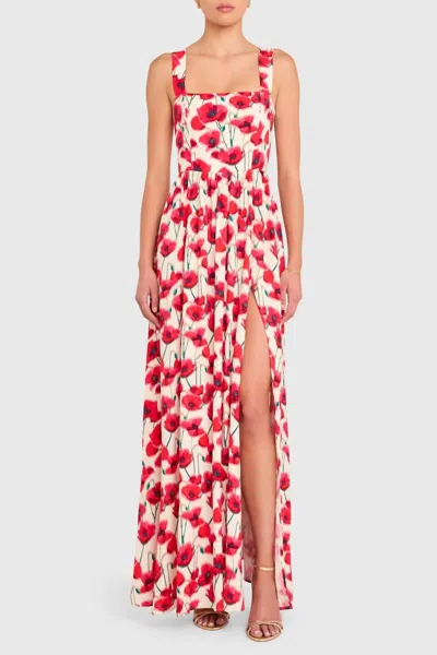 AMANDA UPRICHARD FLORENCE SQUARE NECK MAXI DRESS IN POPPY FIELD