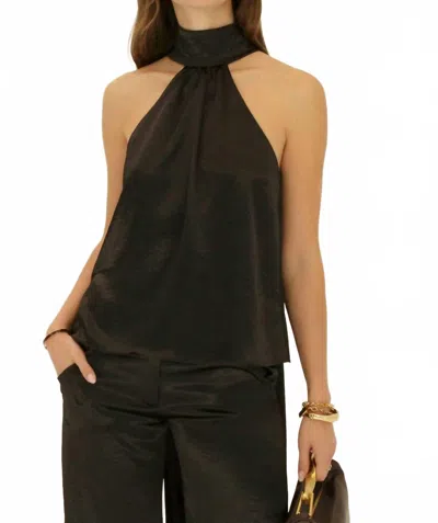 Amanda Uprichard Fontana Sleeveless Top In Black In Brown