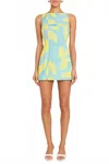 Amanda Uprichard Francie Romper In Echo Print In Blue