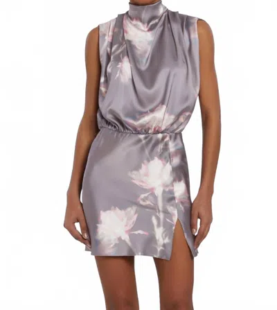 Amanda Uprichard Franny Mini Dress In Grey With Pink In Purple