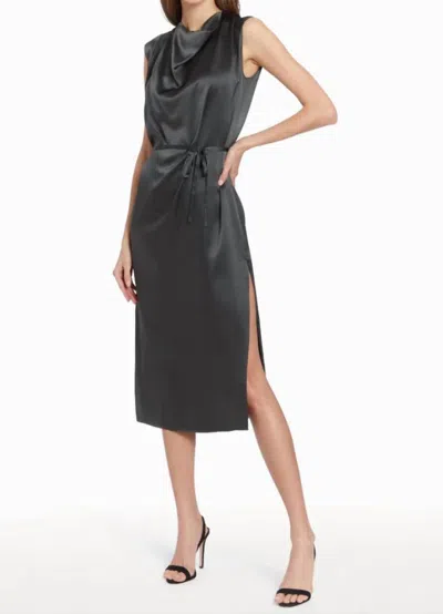 Amanda Uprichard Freya Silk Dress In Zinc