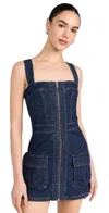 Amanda Uprichard Gage Dress In Denim Heritage Wash In Heritage Wash