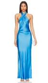 Amanda Uprichard Galilea Gown In 冠蓝色