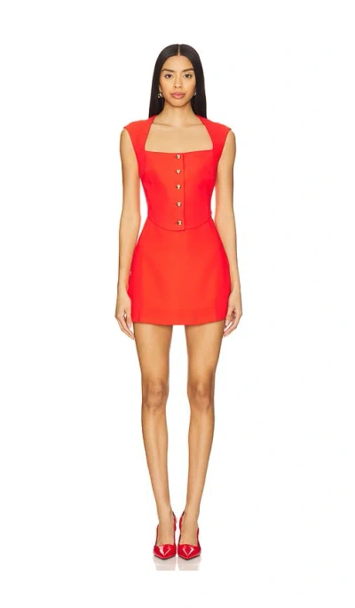 Amanda Uprichard Georgie Skort Romper In 深红色
