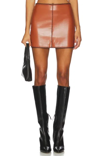 AMANDA UPRICHARD GINGER SKIRT IN CHESTNUT