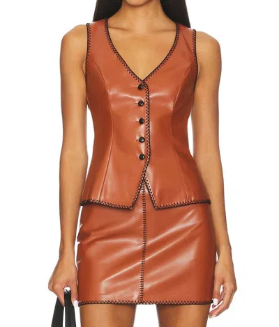 AMANDA UPRICHARD GINGER STREETWEAR VEST IN CHESTNUT
