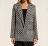 Amanda Uprichard Grady Blazer In Gray Black Dots In Gray