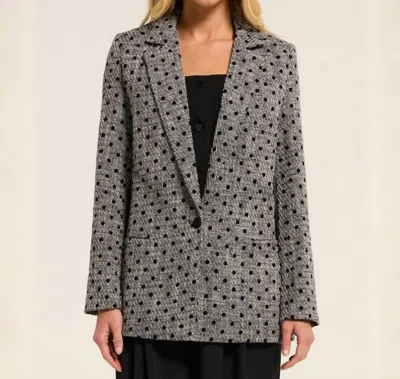 Amanda Uprichard Grady Blazer In Gray Black Dots