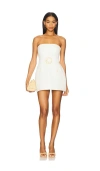 Amanda Uprichard Gramercy Strapless Skort Romper In Beige In White