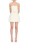 Amanda Uprichard Gramercy Strapless Skort Romper In Beige In White