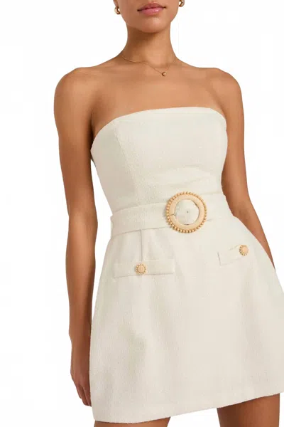AMANDA UPRICHARD GRAMERCY STRAPLESS SKORT ROMPER IN BEIGE