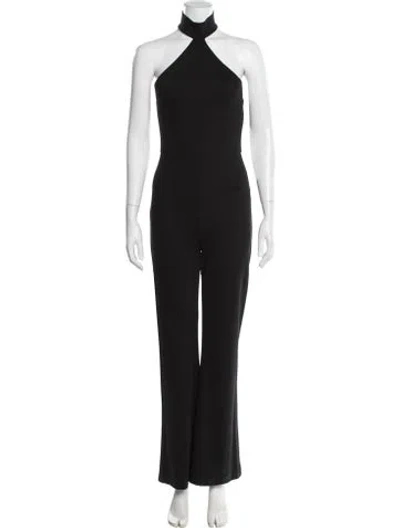 Pre-owned Amanda Uprichard Halterneck Jumpsuit In Black