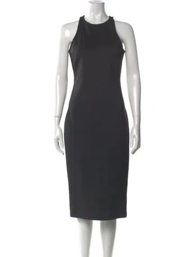 Pre-owned Amanda Uprichard Halterneck Knee-length Dress In Gray
