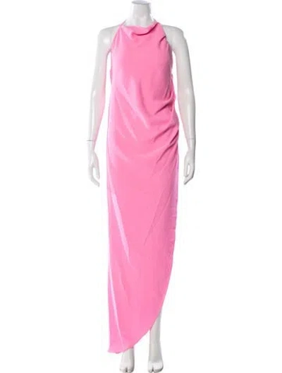 Pre-owned Amanda Uprichard Halterneck Long Dress In Pink