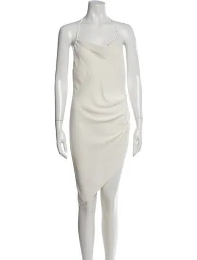 Pre-owned Amanda Uprichard Halterneck Mini Dress In Neutral