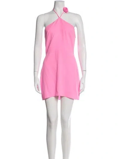 Pre-owned Amanda Uprichard Halterneck Mini Dress In Pink