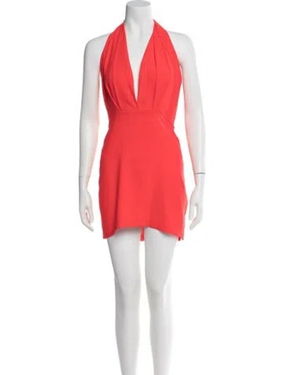 Pre-owned Amanda Uprichard Halterneck Mini Dress In Red
