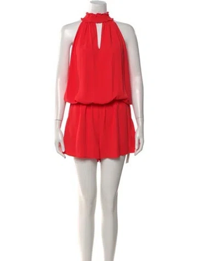 Pre-owned Amanda Uprichard Halterneck Romper In Red