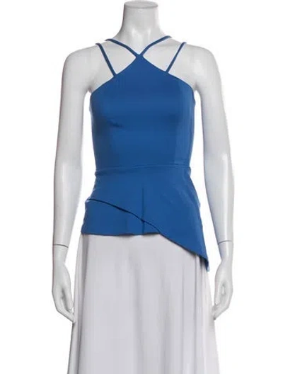 Pre-owned Amanda Uprichard Halterneck Sleeveless Top In Blue