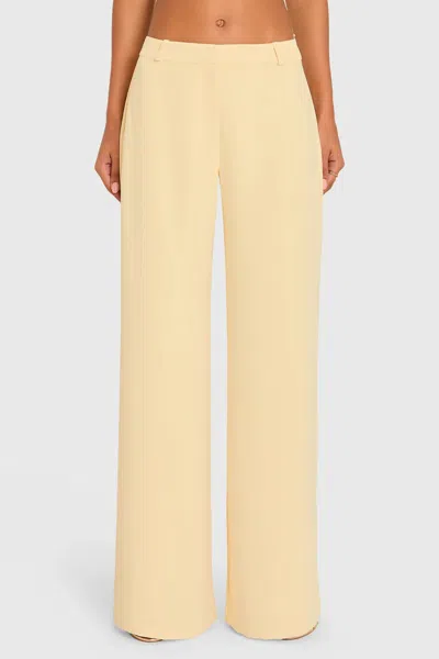 Amanda Uprichard Hathaway Straight Pants In Yellow Cornsilk