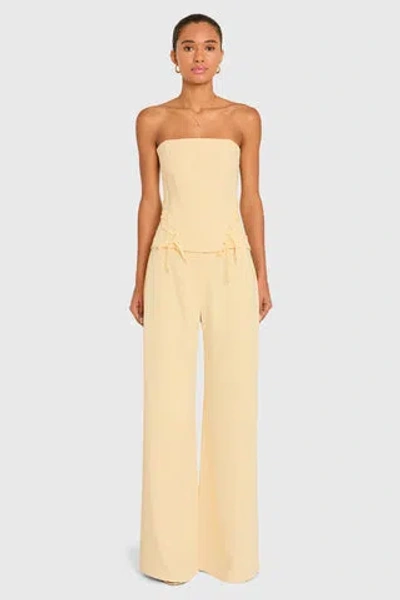 Amanda Uprichard Hathaway Corset Top In Cornsilk In Blue