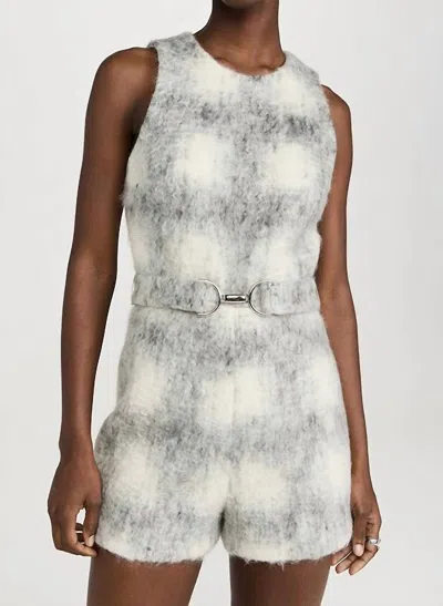 AMANDA UPRICHARD HAZEL WOOL BELTED ROMPER IN MANDERLAY WOOL
