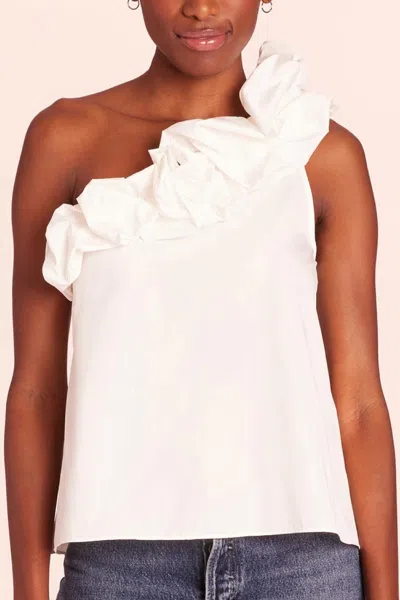 Amanda Uprichard Hermosa One Shoulder Top In White