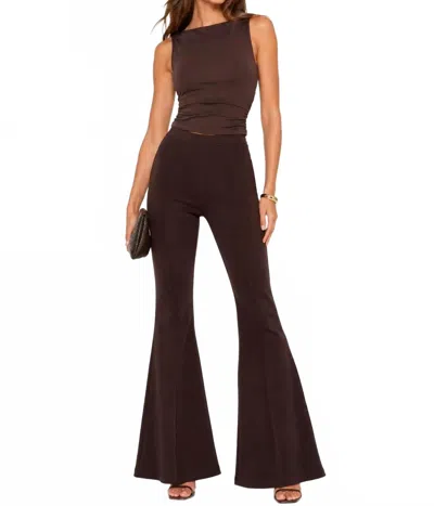 Amanda Uprichard High-waisted Flare Pants In Brown In Multi