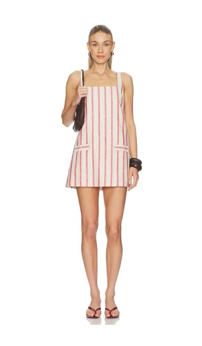 Amanda Uprichard Indy Mini Dress In Red Stripe In Yellow
