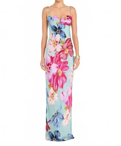 Amanda Uprichard Ira Maxi Dress In Daphne Floral In Blue