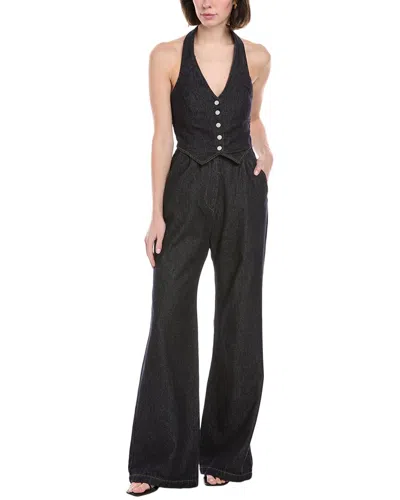 Amanda Uprichard Isadore Denim Jumpsuit In Blue