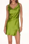 Amanda Uprichard Ison Silk Dress In Aloe In Green