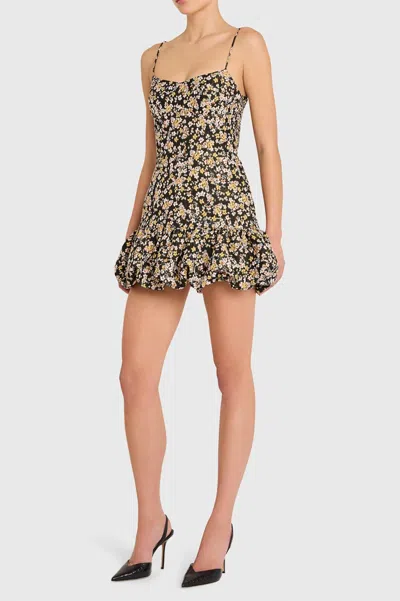 AMANDA UPRICHARD IVY BUBBLE MINI SKORT IN BLACK MULTI