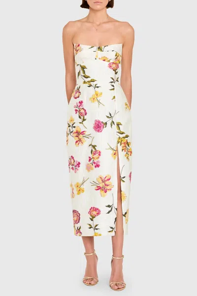 AMANDA UPRICHARD IVY MIDI DRESS IN WHITE MULTI