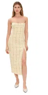 Amanda Uprichard Ivy Midi Dress Yellow In Yellow