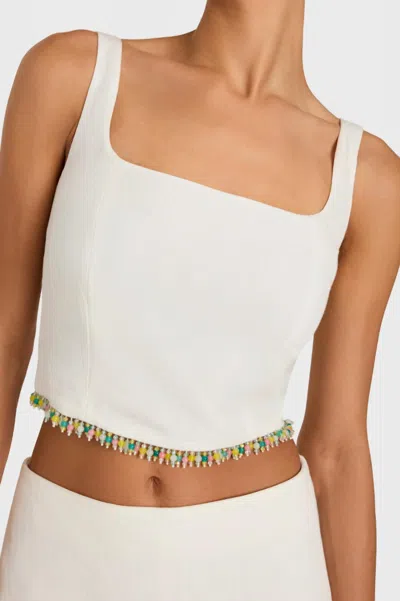 Amanda Uprichard Jace Top In Ivory In Multi