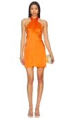 Amanda Uprichard Jade Silk Mini Dress In Fire