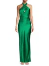 Amanda Uprichard Jade Silk Maxi Dress In Dark Green In Green