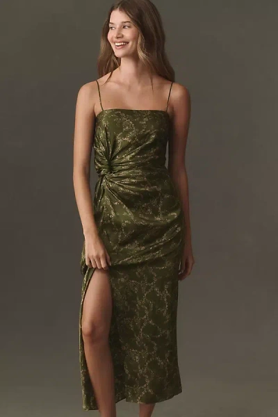 Amanda Uprichard Jean Square-neck Midi Dress In Green
