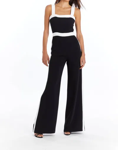 Amanda Uprichard Jessel Jumpsuit In Black/ivory In Multi
