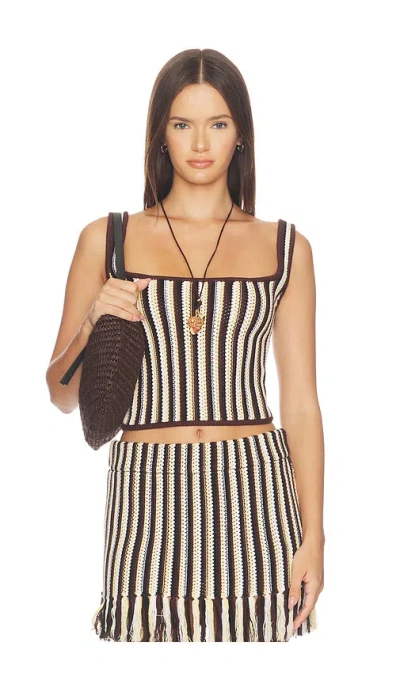 Amanda Uprichard Jolie Top In Cocoa Combo
