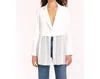 AMANDA UPRICHARD JONAS SHEER BOTTOM BLAZER IN IVORY