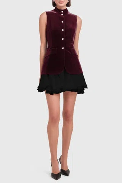 Amanda Uprichard Justine Dress In Burgundy,black | ModeSens