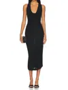 Amanda Uprichard Kahlo Cowl Midi Dress In Black In Black