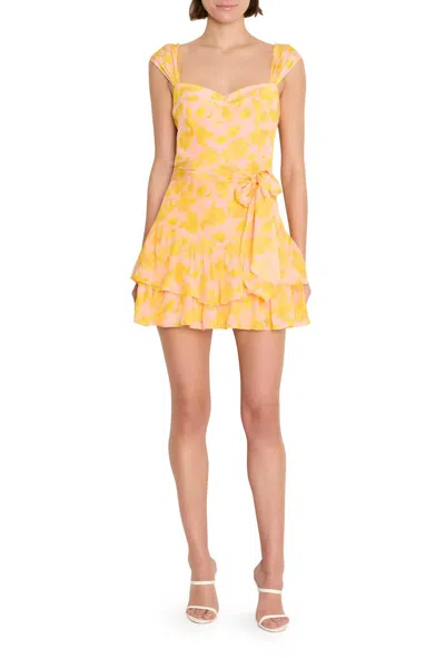 Amanda Uprichard Kendra Sleeveless Skort Romper In Narcissus In Multi