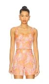 Amanda Uprichard Kenley Top In Orange Pink In Pink