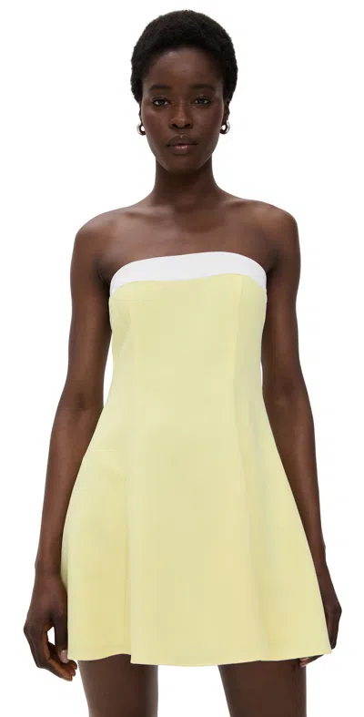 Amanda Uprichard Kerielle Strapless Mini Dress In Provence Ivory In Yellow
